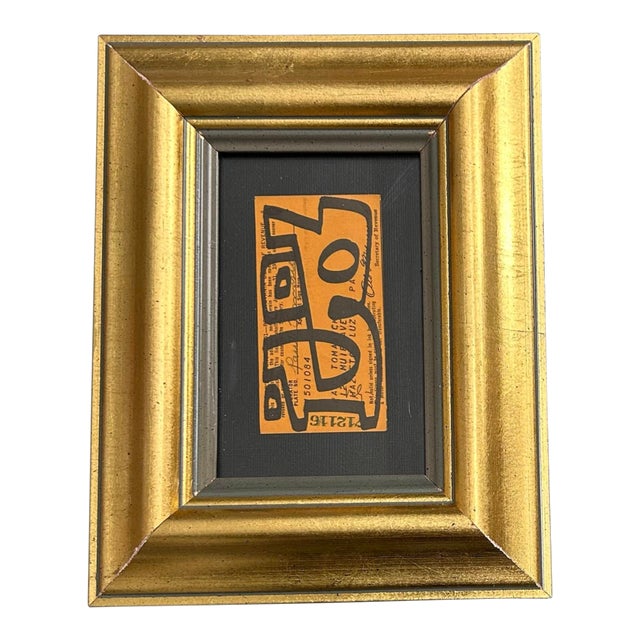 Contemporary Original Wayne Cunningham Abstract Marker Drawing on Vintage License For Sale