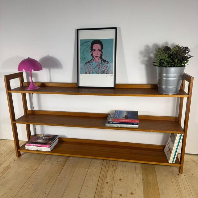 Low Vintage Danish Bookcase, 1960s For Sale - Image 4 of 8