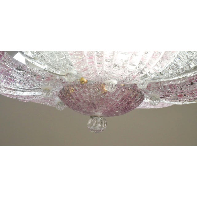 Vintage Murano Glass Ceiling Lamp Pink For Sale - Image 4 of 11