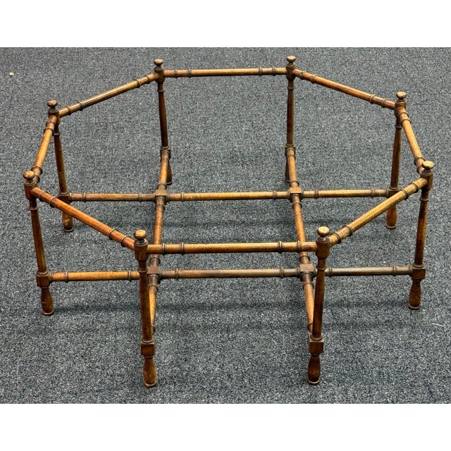 Vintage Faux Bamboo Octagonal Coffee Table - Base Only For Sale In New York - Image 6 of 6