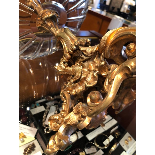 19th Century Gilt Bronze & Crystal Fox Hunting Scene Centerpiece or Epergne For Sale - Image 11 of 13