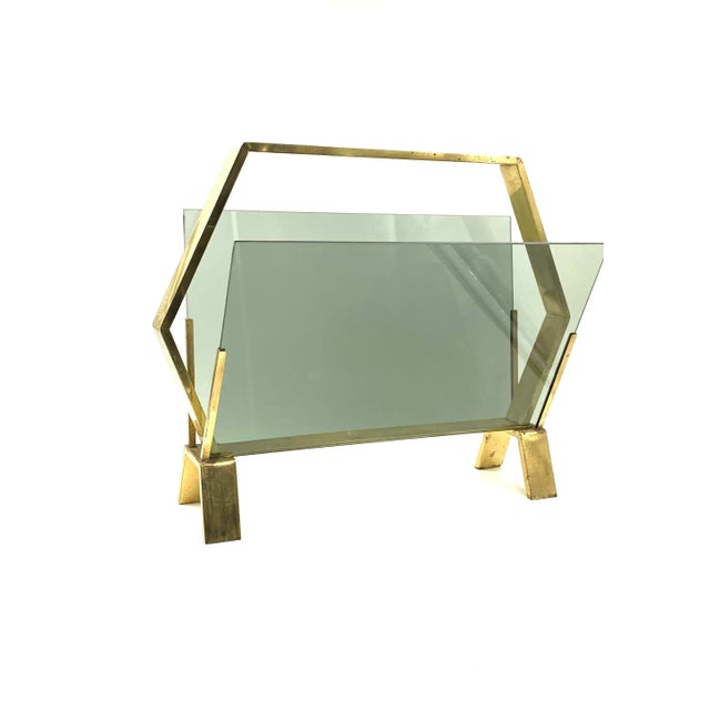 Modern Brass Magazine Rack, Italy 1970 For Sale - Image 9 of 13
