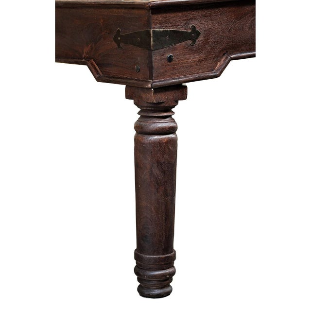 Far Pavilions 1920s Rustic Dark Brown Reclaimed Wood Dining Table – 1 Piece For Sale - Image 4 of 8