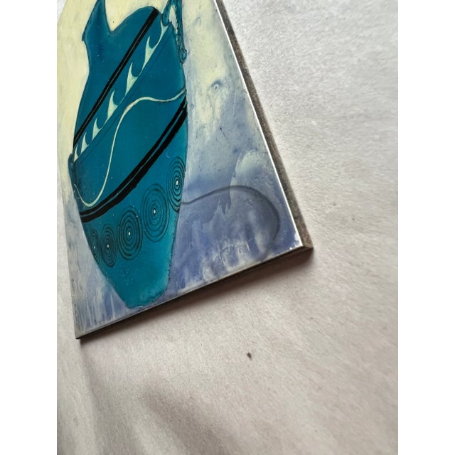 This jewel-like 5x7" mixed media painting on archival panel is one of a very large series of vessels inspired by ancient...