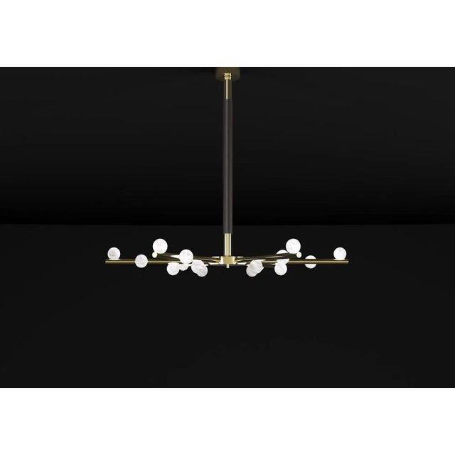 Demetra shiny gold metal chandelier by alabastro italiano dimensions: d 85 x w 97 x h 85 cm. Materials: white alabaster,...