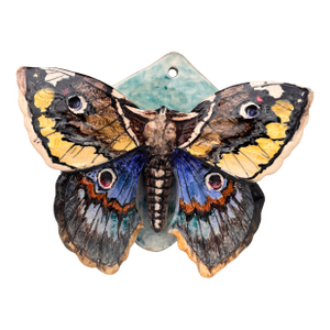 Rare Majolica Butterfly Wall Pocket Clement Massier, Circa 1900