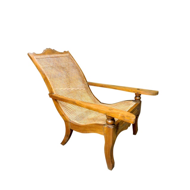 Late 20th Century Vintage British Colonial Teak and Cane Plantation