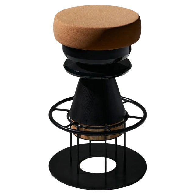 Medium Black Tembo Stool by Note Design Studio For Sale
