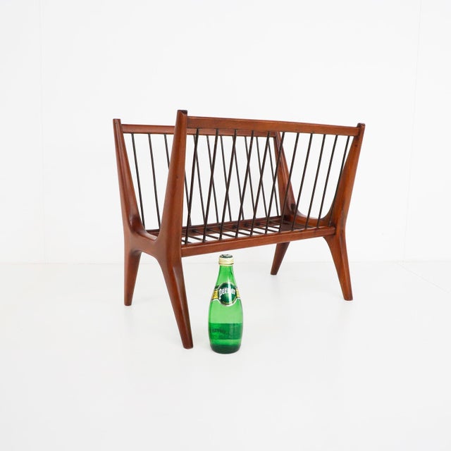 1950s Mid-Century Modern Mexican Magazine Rack Attributed to Charles Allen For Sale - Image 4 of 5