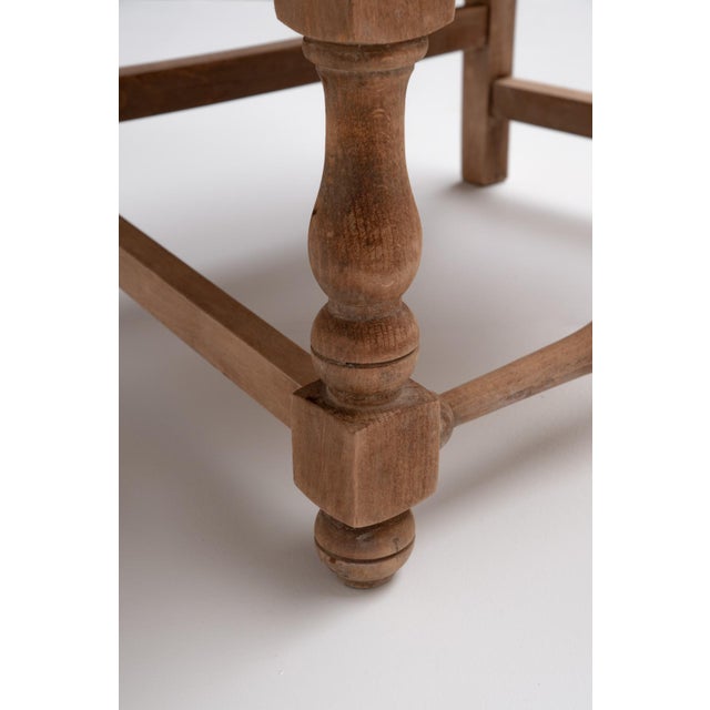 French Rustic Oak and Rush Armchairs, 1950s, Set of 2 For Sale - Image 6 of 11