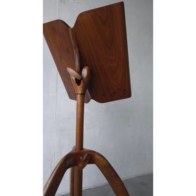 Sam Maloof Sculpted Walnut Studio Craft Music Stand, Signed For Sale - Image 4 of 14