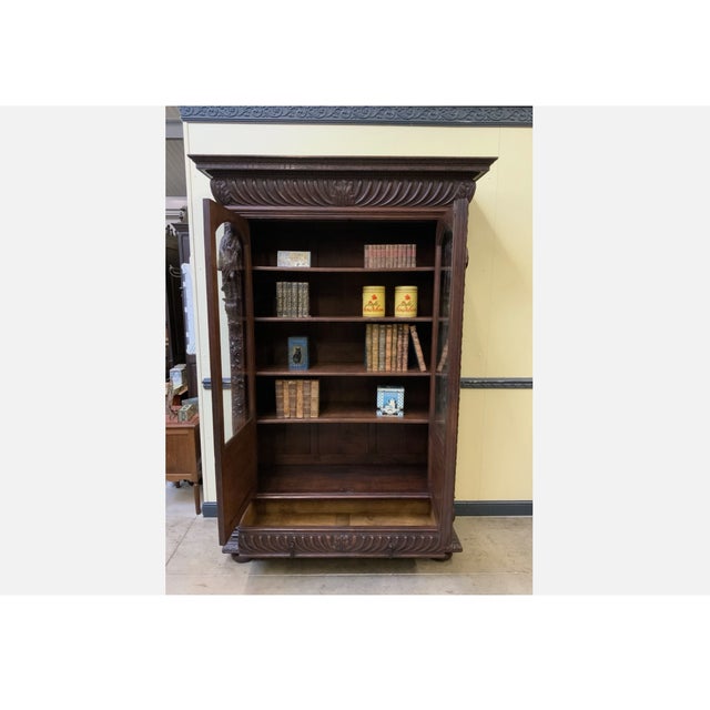 Antique Neo-Renaissance Display Bookcase, 1870 For Sale - Image 4 of 14