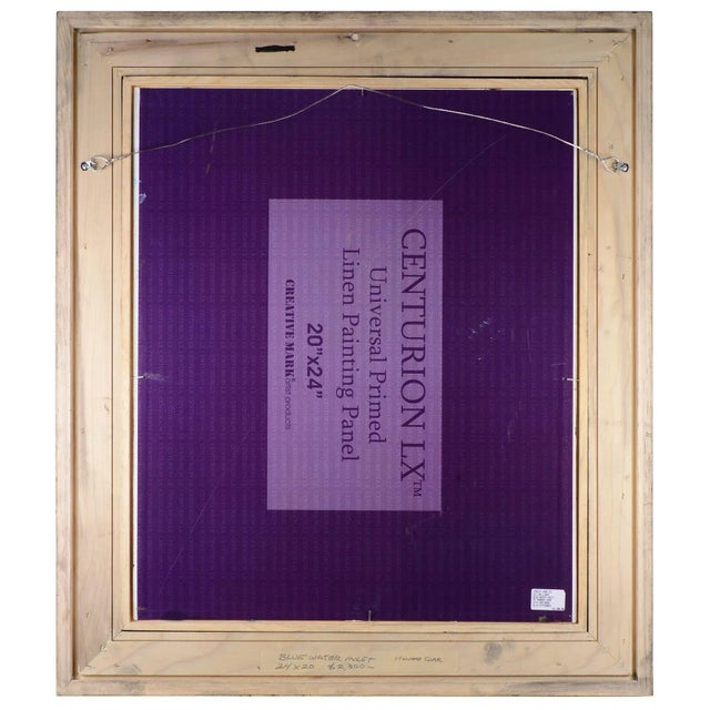 2020s Howard Carr "Blue Water Inlet" Expressionist Oil Painting on Linen, Framed For Sale - Image 5 of 6