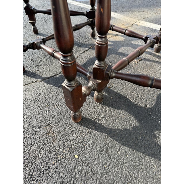 Antique Elite Furniture Co Mahogany Gate Leg Drop Leaf Expandable Table For Sale - Image 14 of 16