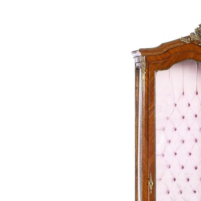 Furniture - Louis XV style display case. French; made of mahogany wood; with glazed sides and door; panels painted with...