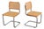 Pair of Italian Vintage Breuer Cesca Style Side Chairs With Cane Seats For Sale