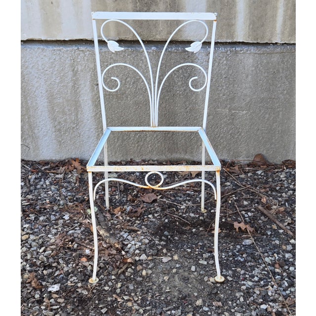 Salterini Vintage Salterini Style Wrought Iron Dining Chairs - Set of 4 For Sale - Image 4 of 12