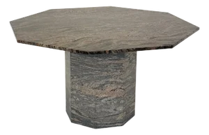 Vintage Octagonal Dining Table in Granite / Natural Stone