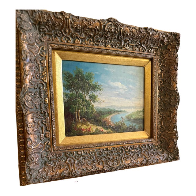 Antique English Countryside Oil on Canvas Painting - Signed For Sale