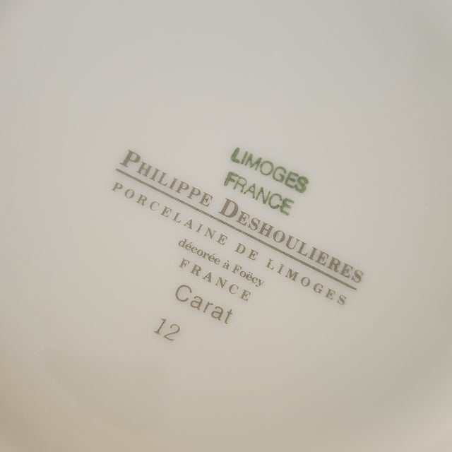 1990s Set of 4 Canape Plates Carat All Gold by Philippe Deshoulieres Limoges France Porcelain Dinnerware For Sale - Image 12 of 12