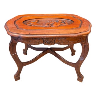 1980s Wood Table With Figures For Sale