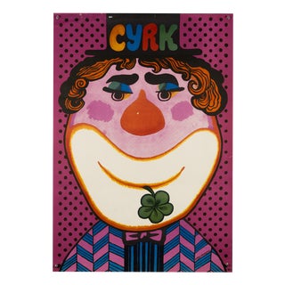 Polish Circus Clown Poster from B. Bocianowski, 1979 For Sale