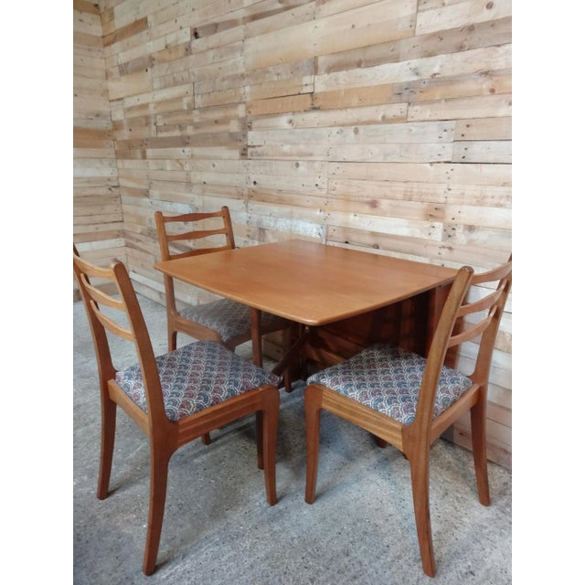 Wood Vintage Teak Dining Chairs and Table, 1960s, Set of 3 For Sale - Image 7 of 14