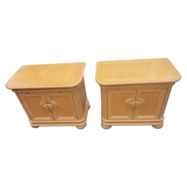 Vintage Maple nightstands Cabinets with pull-out Tray in very good vintage condition. Measure 28' in width, 17" in depth...