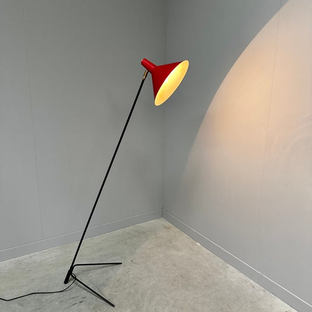 Black Space Age Floor Lamp by J. J. M. Hoogervorst for Anvia, Netherlands 1960s For Sale - Image 8 of 11