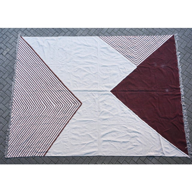 Large Kelim Throw with Geometric Pattern, 1970s For Sale - Image 10 of 10