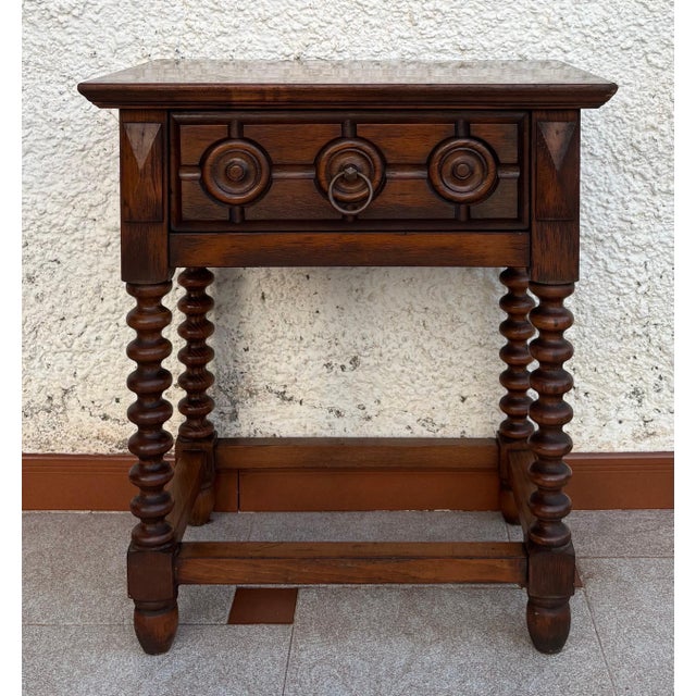 Spanish Carved Wood Side Table, Mid 20th-Century For Sale - Image 10 of 12