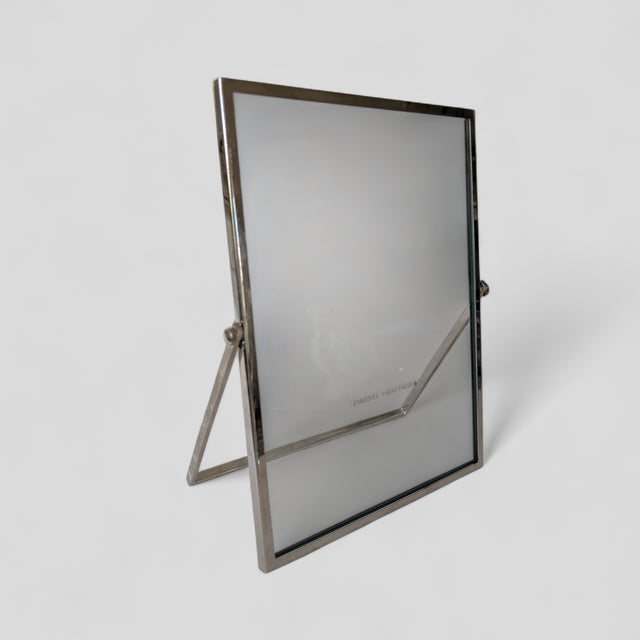 Early 21st Century Modern Contemporary Drexel Heritage Chrome and Glass Floating Frame With Easel For Sale - Image 5 of 8