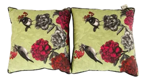 Contemporary Fab Made in England Blooming Birds Pillows S/2