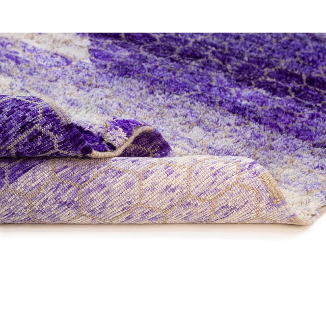Honeycomb Pattern Hand-Knotted Wool Rug | 10'3" X 8'2" | One of a Kind For Sale - Image 6 of 8