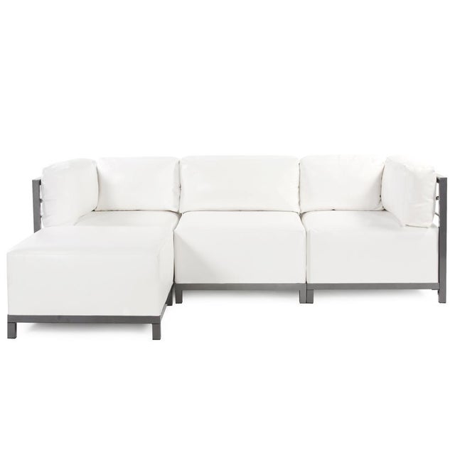Axis 2pc Sectional Atlantis White Titanium Frame For Sale In Chicago - Image 6 of 9
