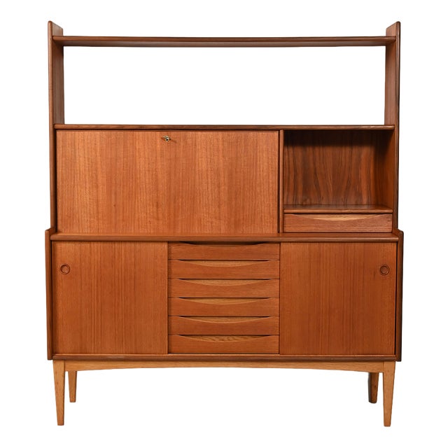 Teak Sideboard with Bookcase from Brantorps, 1950s For Sale