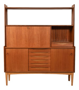 Teak Sideboard with Bookcase from Brantorps, 1950s
