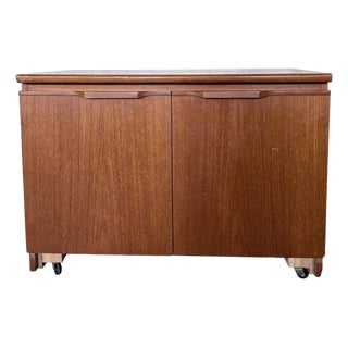 Mid-Century Modern Two Door Teak Media Unit, 1960s For Sale