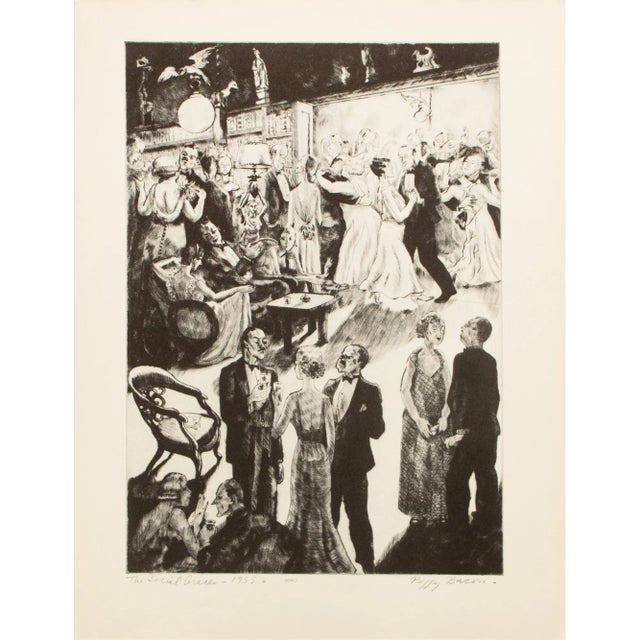 1939 After Peggy Bacon "The Social Graces", First Edition Period Offset Lithograph For Sale