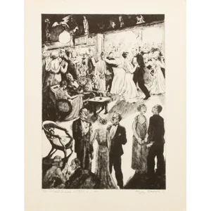 1939 After Peggy Bacon "The Social Graces", First Edition Period Offset Lithograph