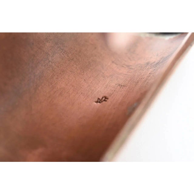 1990s Vintage Copper, Red & Yellow Amber Glass Stones Cuff Bracelet For Sale - Image 9 of 10