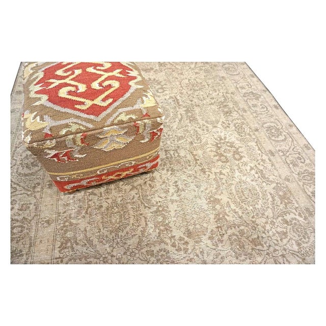 Textile Antique Persian Sultanabad Wool 6 x 9 Grey, Ivory & Tan Handmade Area Rug #1142950 For Sale - Image 7 of 13