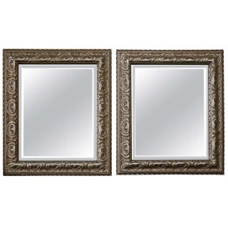 Jansen Style Silver Gilt Mirrors - Pair For Sale