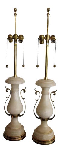Alabaster Lamps by Marbro Lamp Company, Los Angeles - a Pair