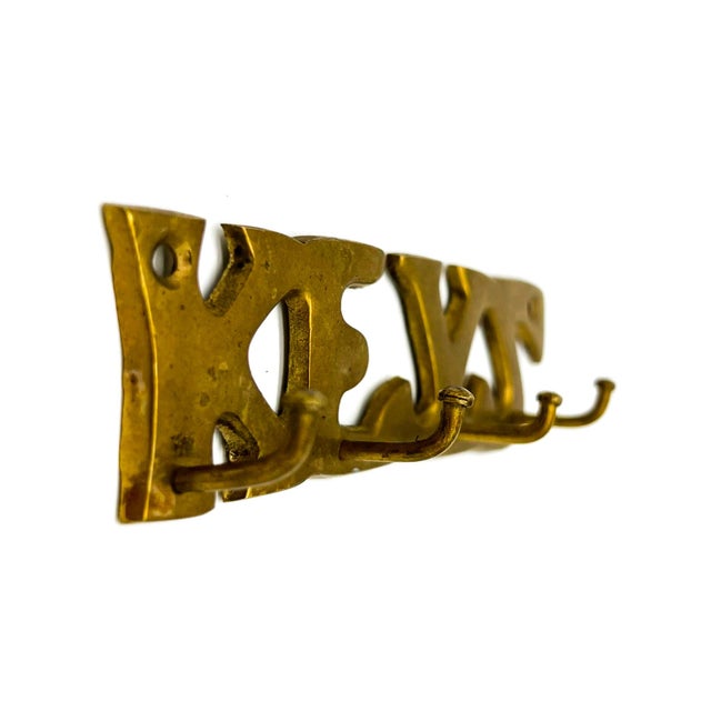 Vintage Brass “Keys” Wall Hook Rack – Mid-Century / Hollywood Regency / Functional Decor For Sale In Houston - Image 6 of 7
