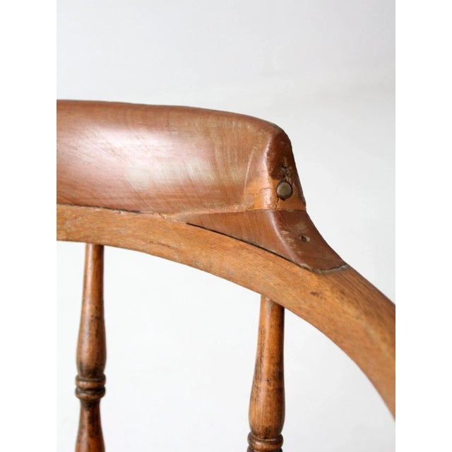 Late 19th Century Antique Captain's Chair For Sale - Image 5 of 11