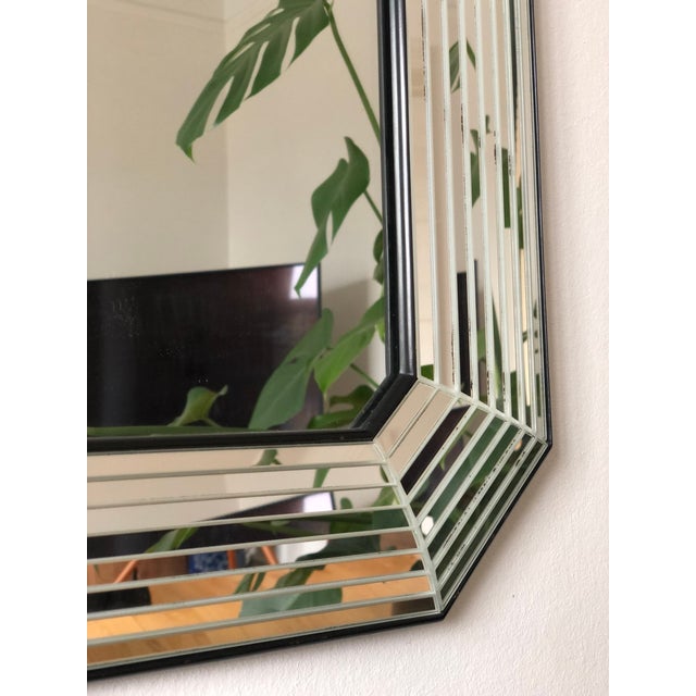 1980s Large Vintage Deknudt Full Length Beveled Panel Mirror – Silver and Black, Belgium, 1980s For Sale - Image 5 of 9