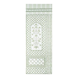 Schumacher x Marie-Anne Oudejans Bamboo Trellis Panel A in Green For Sale