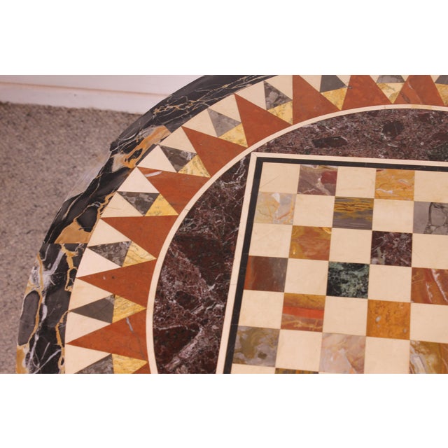Pedestal Table with Pietra Dura Top and Game Board, 1700s For Sale - Image 9 of 12