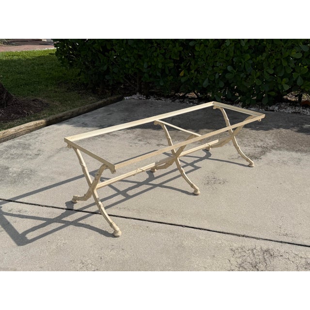 Vintage Drexel Heritage X-Form Faux Bamboo Bench For Sale - Image 10 of 16